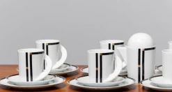 Clearance Pamono 8-Person Porcelain Tea or Coffee Service by Mario Bellini for Rosenthal, 1986, Set of 18