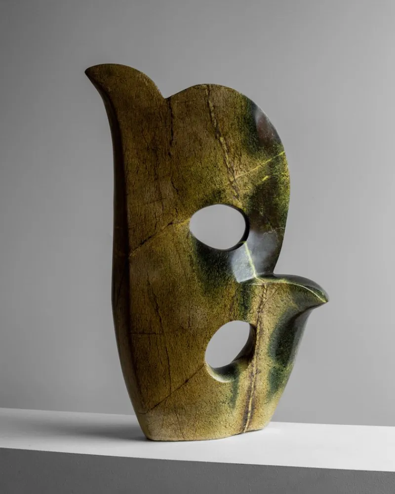 Pamono Peter Chidzonga, Large Shona Art Abstract Sculpture, Leopard Stone> Abstraction|Sculpture