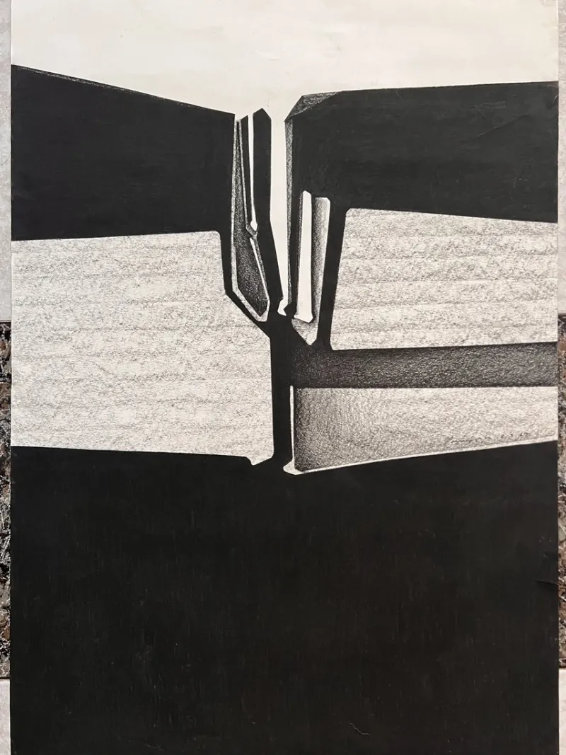 Discount Pamono Peter Steinforth, Geometric Abstraction, Original Ink Drawing, 1969