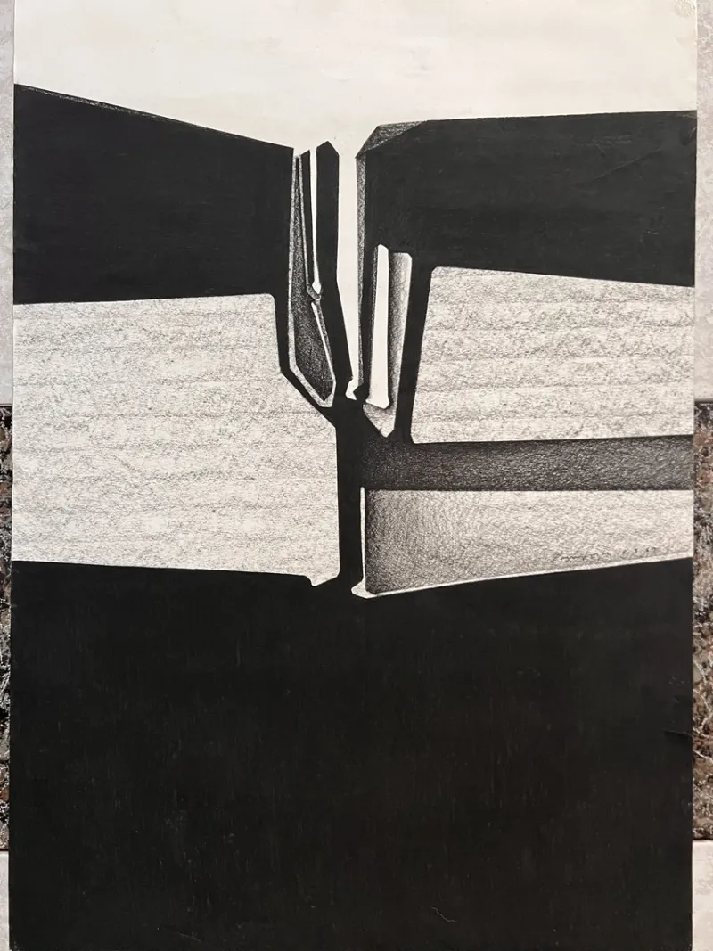 Discount Pamono Peter Steinforth, Geometric Abstraction, Original Ink Drawing, 1969