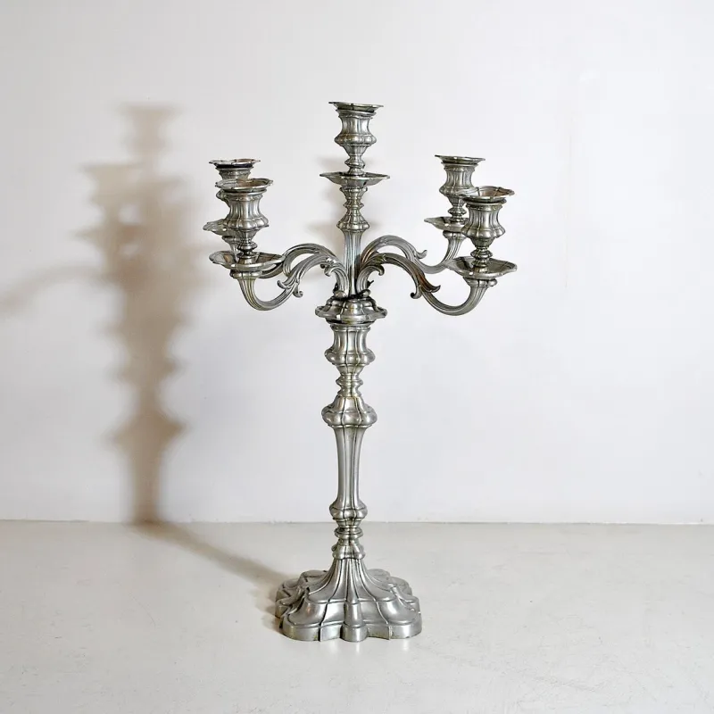Pamono Pewter 5-Arm Candleholder, 1940s