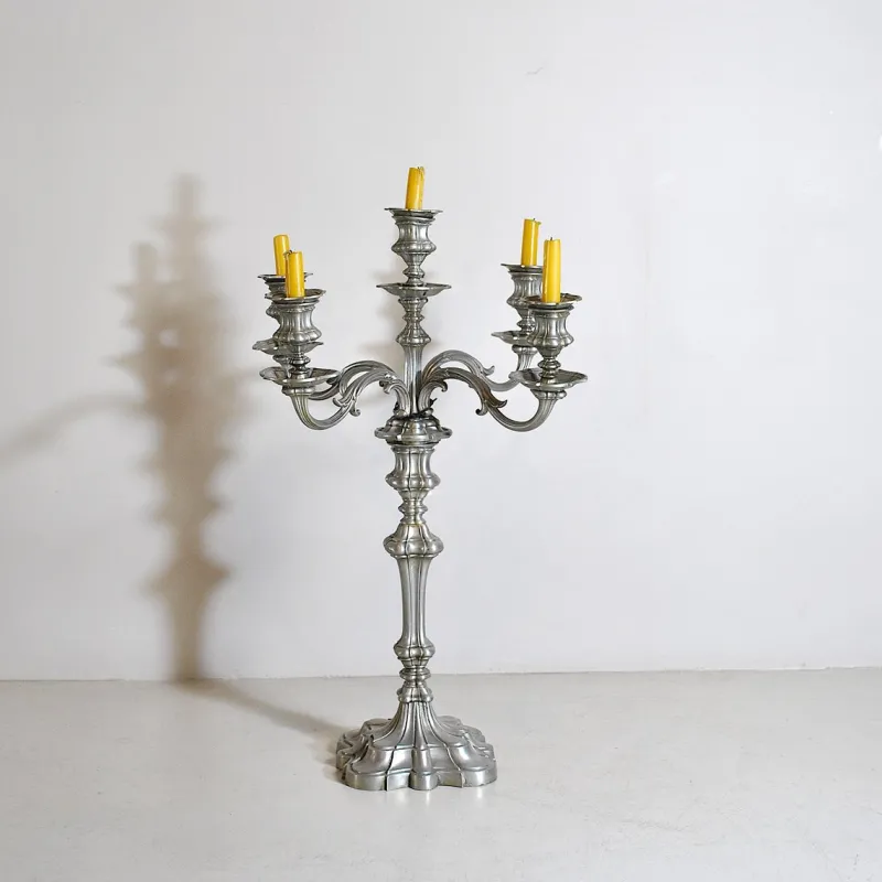 Pamono Pewter 5-Arm Candleholder, 1940s
