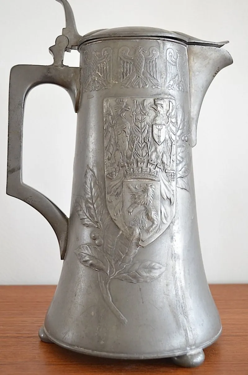 Clearance Pamono Pewter Ceremonial Jug with Berlin Coat of Arms from Kayser, 1900s