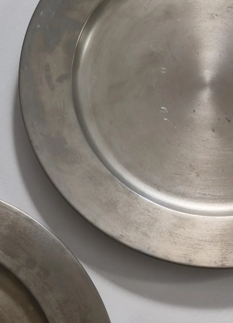 Pamono Pewter Charger Plates from Svenskt Tenn, Sweden, 1950s, Set of 6> Dinner Plates & Bowls