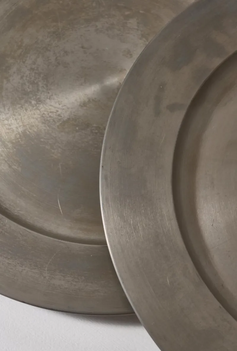 Pamono Pewter Charger Plates from Svenskt Tenn, Sweden, 1950s, Set of 6> Dinner Plates & Bowls