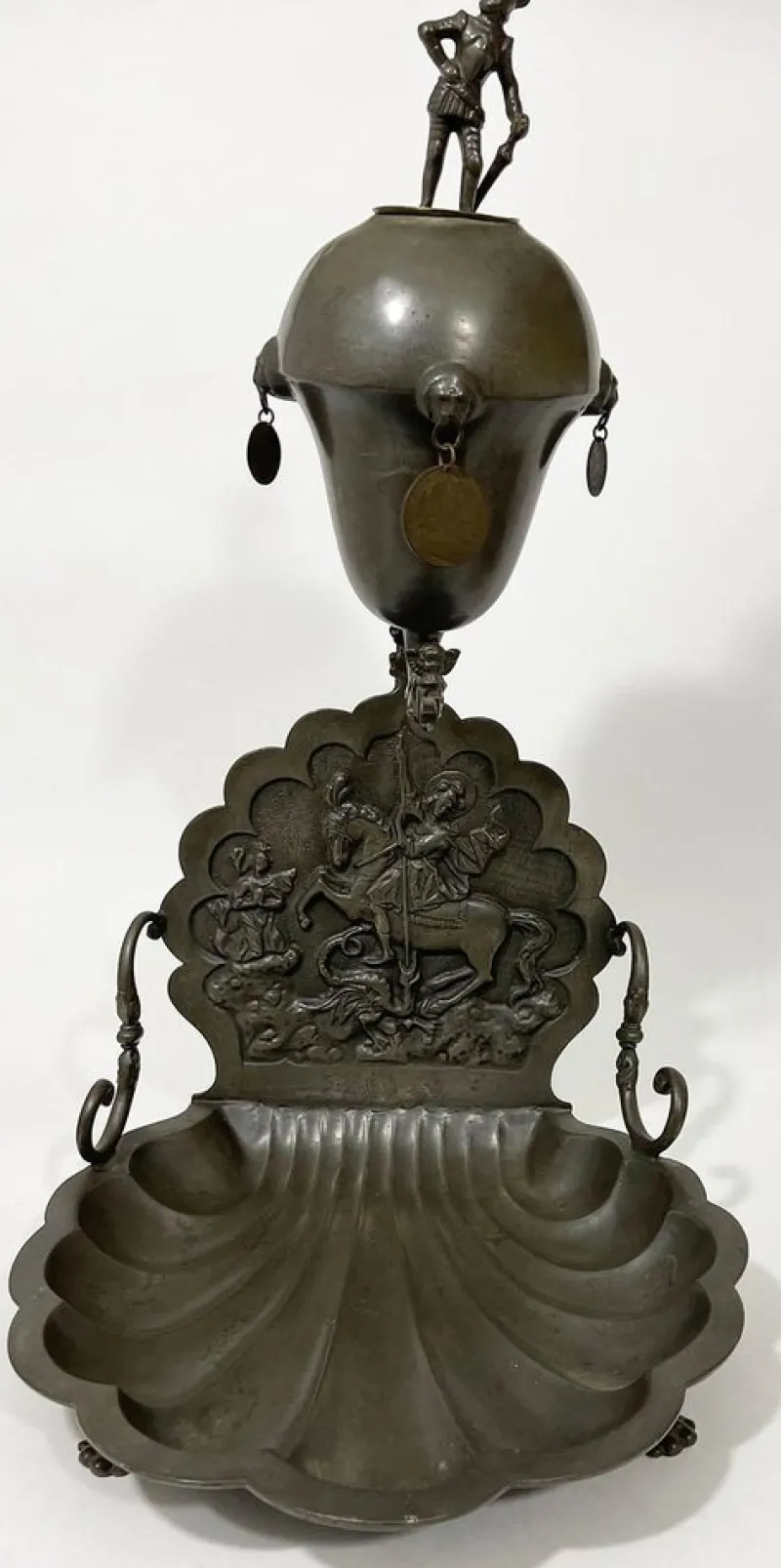 Pamono Pewter Fountain with Scene of Saint George and the Dragon> Garden Accessories