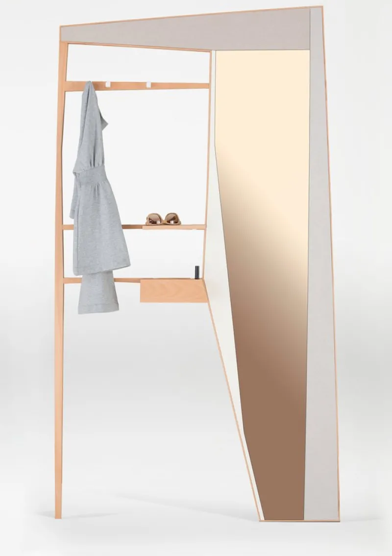 Pamono Phelie Wall Mirror with Coat Rack by Kathrin Charlotte Bohr for Jacobsroom> Racks, Hooks & Valets