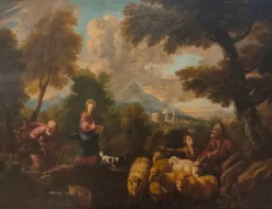 Pamono Philipp Peter Roos, Flight Into Egypt, 1680, Oil on Canvas> Old Masters