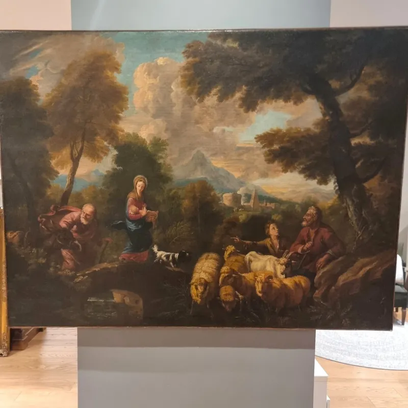 Pamono Philipp Peter Roos, Flight Into Egypt, 1680, Oil on Canvas> Old Masters