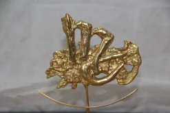 Pamono Philippe Cheverny, Virgo Horoscope Sculpture, 1970s, Bronze> Minimalist