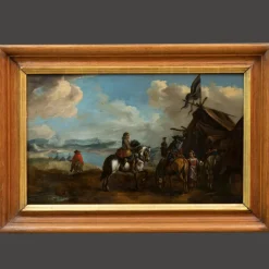 Hot Pamono Philips Wouwerman, Dutch Landscape, 1660, Oil on Panel
