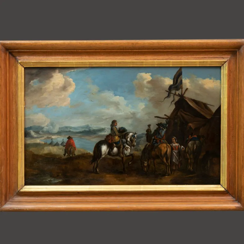 Hot Pamono Philips Wouwerman, Dutch Landscape, 1660, Oil on Panel