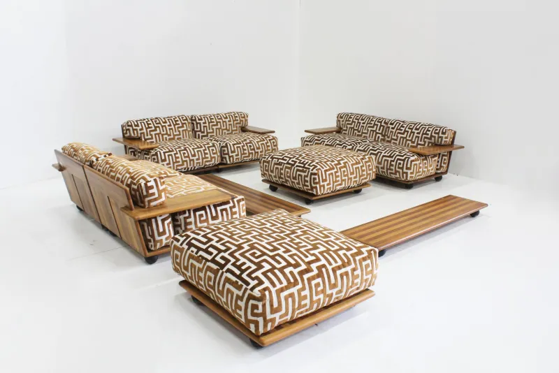 Pamono Pianura Sofa Set by Mario Bellini for Cassina, 1970s, Set of 10> Living Room Sets