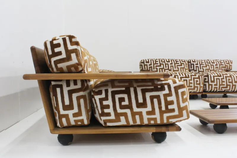 Pamono Pianura Sofa Set by Mario Bellini for Cassina, 1970s, Set of 10> Living Room Sets
