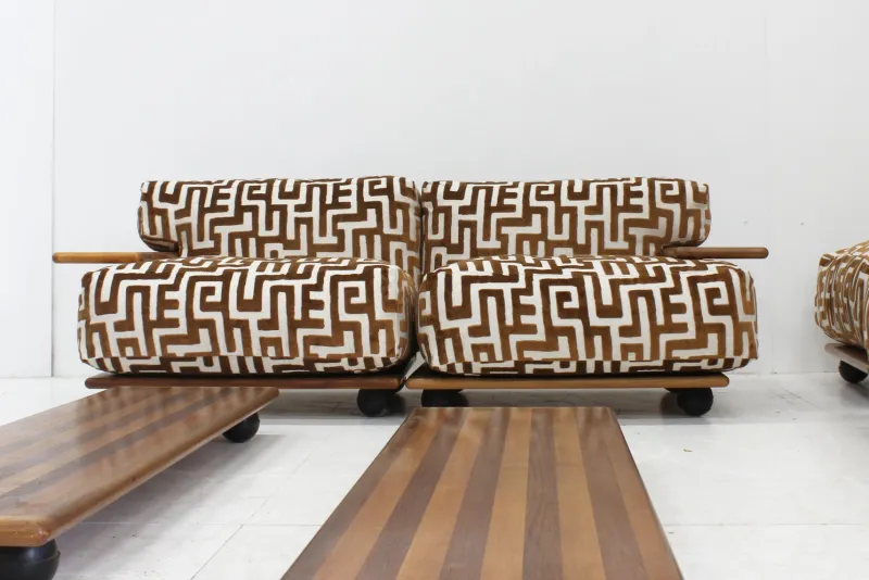Pamono Pianura Sofa Set by Mario Bellini for Cassina, 1970s, Set of 10> Living Room Sets