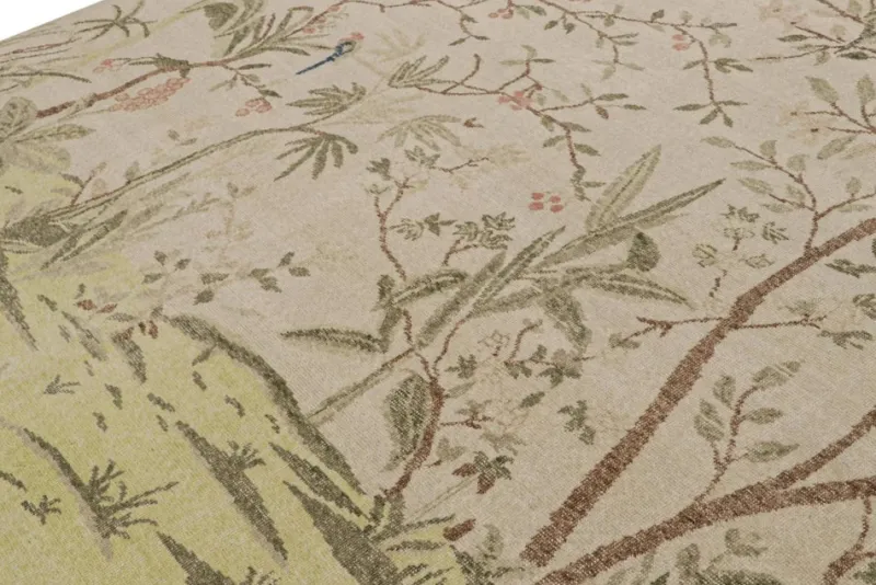 Sale Pamono Pictorial Rug in Green and Taupe from R&K Principal Jahanshah Nazmiyal