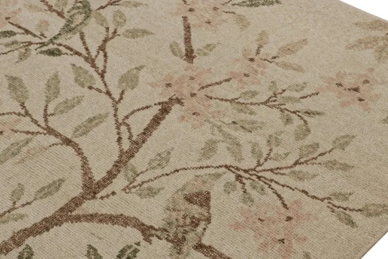 Sale Pamono Pictorial Rug in Green and Taupe from R&K Principal Jahanshah Nazmiyal