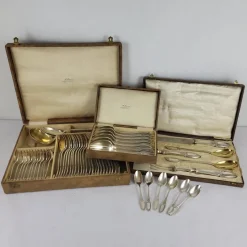 Sale Pamono 61-Piece Cutlery Set in Silver-Plated Metal from Maison Ercuis, Set of 61