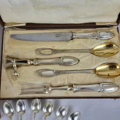 Sale Pamono 61-Piece Cutlery Set in Silver-Plated Metal from Maison Ercuis, Set of 61