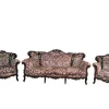Hot Pamono Piedmontese Baroque Style Sofa and Armchairs in Hand-Carved Wood and Damask Velvet, 1950s, Set of 3