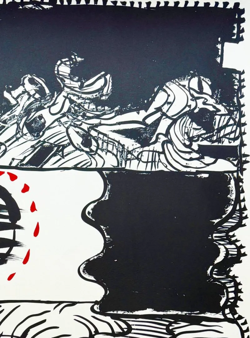 Pamono Pierre Alechinsky, Paysage déplié, 1995, Lithograph> Prints & Multiples