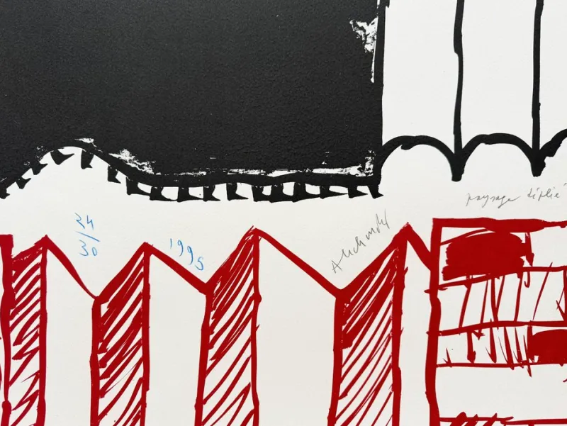 Pamono Pierre Alechinsky, Paysage déplié, 1995, Lithograph> Prints & Multiples