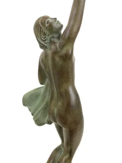 Sale Pamono Pierre Le Faguays for Max Le Verrier, Love Message, Spelter & Marble, Art Deco Style Sculpture