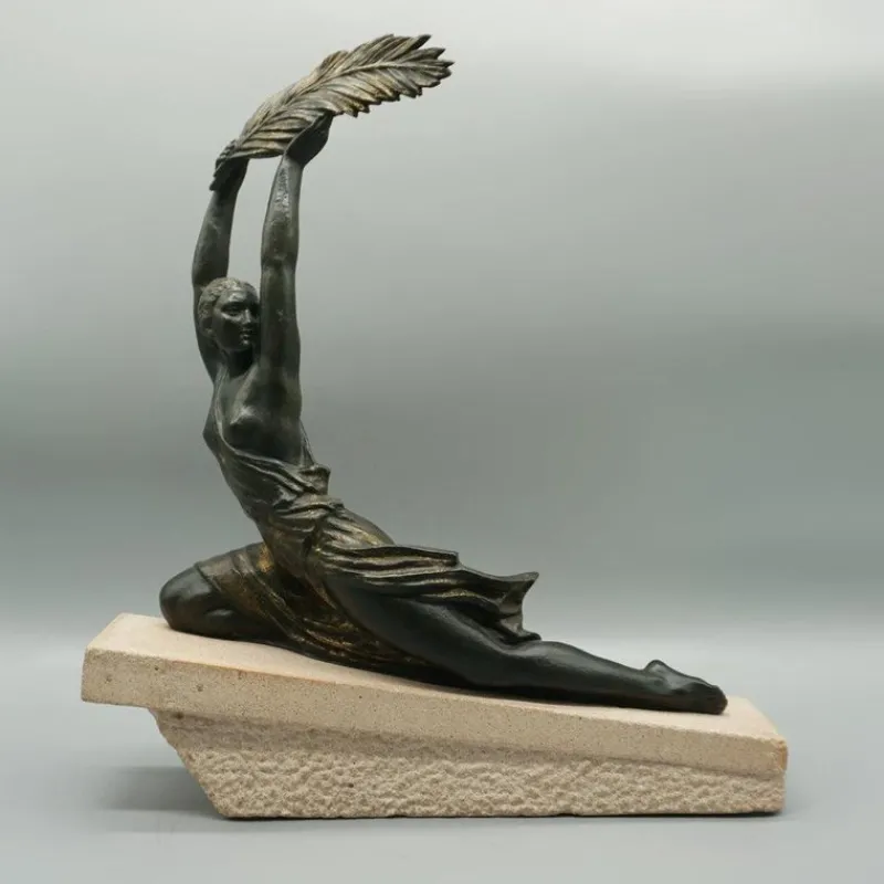Pamono Pierre Le Faguays, Palm Dancer, Original Bronze Sculpture, 1920s-1940s> Art Deco
