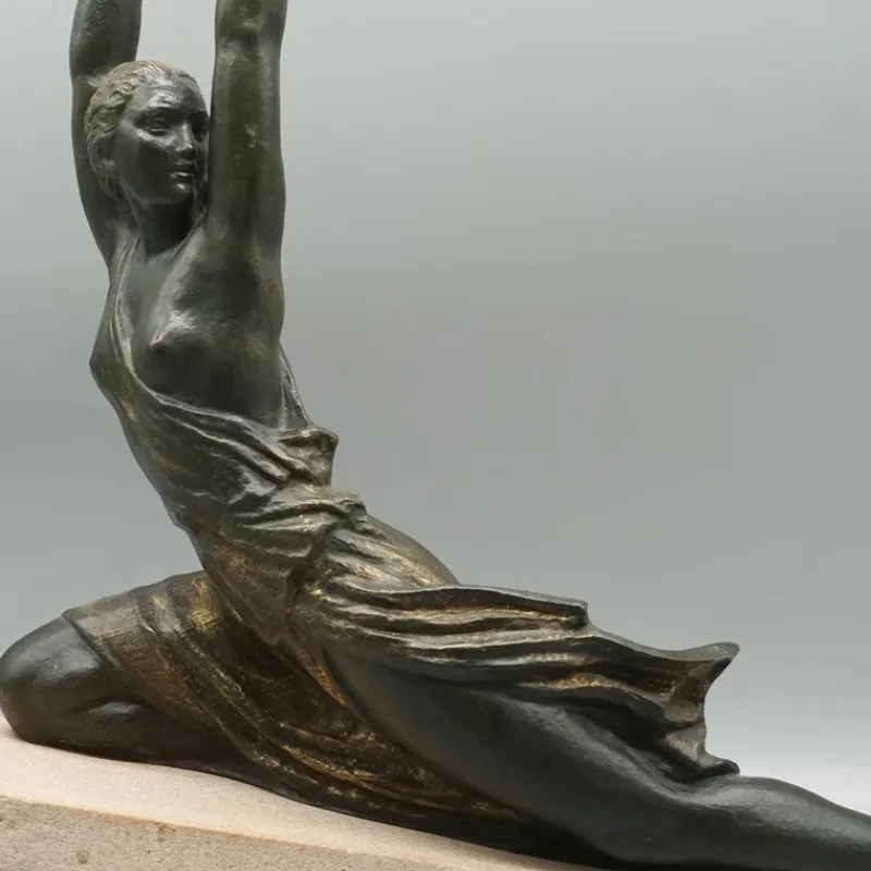 Pamono Pierre Le Faguays, Palm Dancer, Original Bronze Sculpture, 1920s-1940s> Art Deco