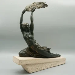 Pamono Pierre Le Faguays, Palm Dancer, Original Bronze Sculpture, 1920s-1940s><noscript><img width=
