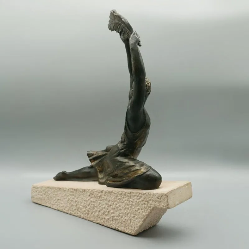 Pamono Pierre Le Faguays, Palm Dancer, Original Bronze Sculpture, 1920s-1940s> Art Deco