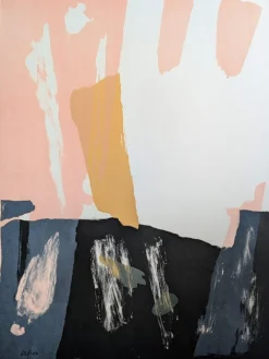 Hot Pamono Pierre Pallut, Abstract Composition, Hand-Signed Lithograph, 1972