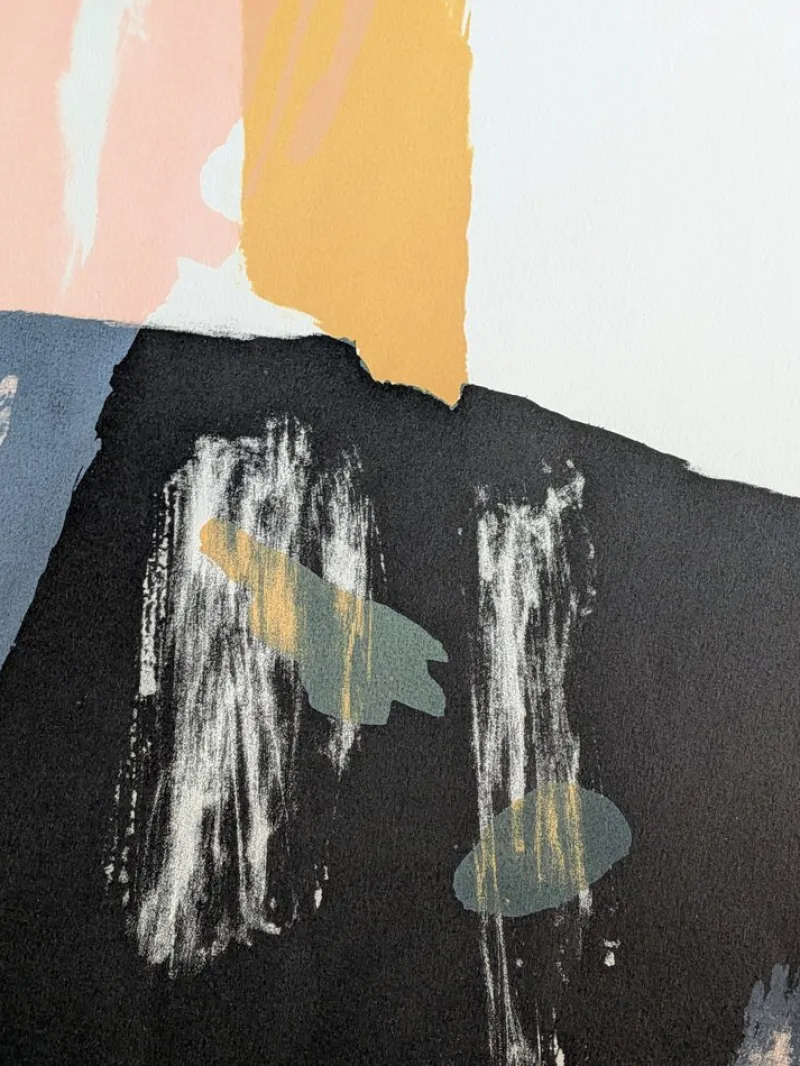 Hot Pamono Pierre Pallut, Abstract Composition, Hand-Signed Lithograph, 1972