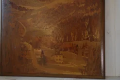 Hot Pamono Pierre Rosenau, Marquetry Artwork with Mountain, Mid-20th Century, Wood