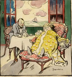 Pamono Pierre-Georges Jeanniot, Le Rire No.79 Proof, 1904, Lithograph & Gouache> Art Nouveau