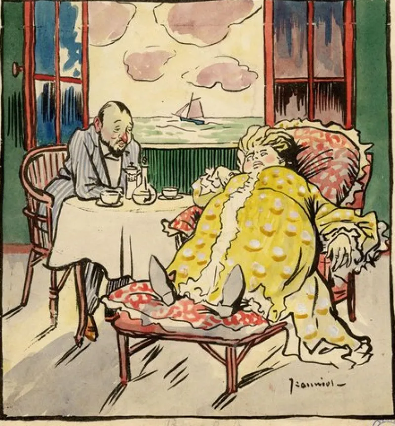 Pamono Pierre-Georges Jeanniot, Le Rire No.79 Proof, 1904, Lithograph & Gouache> Art Nouveau