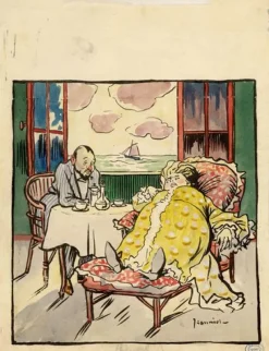 Pamono Pierre-Georges Jeanniot, Le Rire No.79 Proof, 1904, Lithograph & Gouache> Art Nouveau