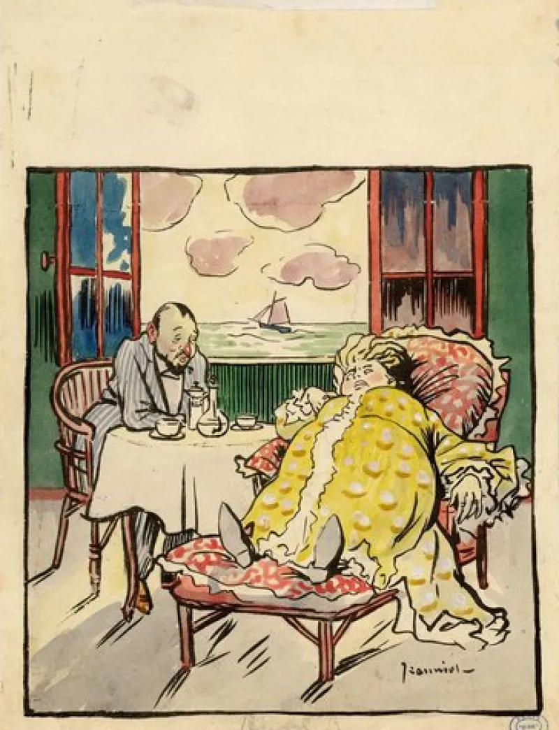Pamono Pierre-Georges Jeanniot, Le Rire No.79 Proof, 1904, Lithograph & Gouache> Art Nouveau