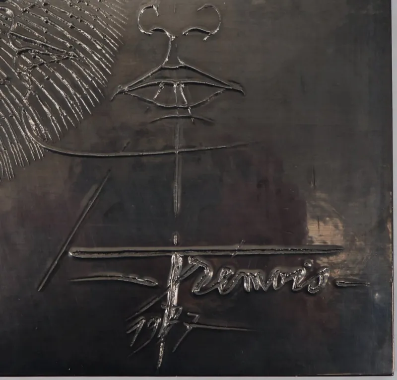 Pamono Pierre-Yves Trémois, Two Faces and Raya, Signed Bas Relief Sculpture> Prints & Multiples
