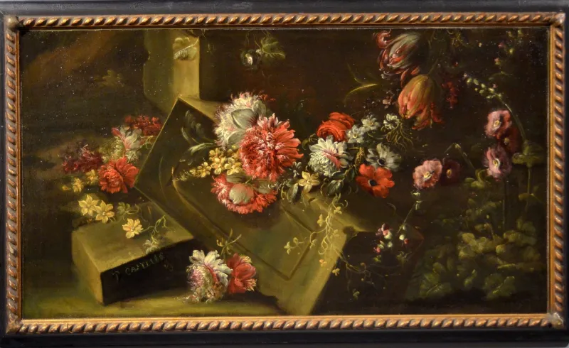 Sale Pamono Pieter Casteels III, Floral Still Life, 1700, Oil on Canvas, Framed