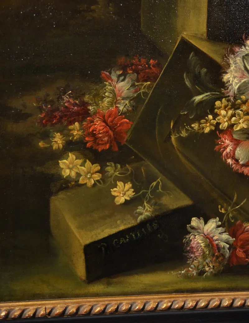 Sale Pamono Pieter Casteels III, Floral Still Life, 1700, Oil on Canvas, Framed