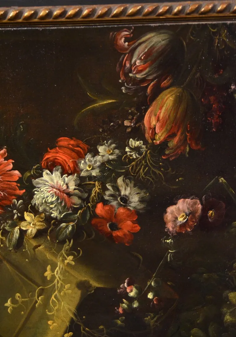 Sale Pamono Pieter Casteels III, Floral Still Life, 1700, Oil on Canvas, Framed