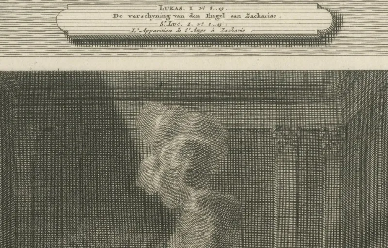 Outlet Pamono Pieter Mortier, Angel Appears to Zechariah and Zechariah Struck Mute, 1700, Paper