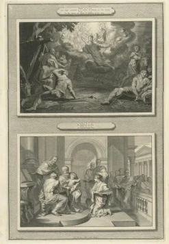 Best Pamono Pieter Mortier, Annunciation to the Shepherds and Circumcision of Christ, 1700, Paper