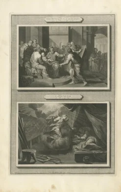Sale Pamono Pieter Mortier, Birth of John the Baptist and Angel Appearing to Joseph, 1700, Paper