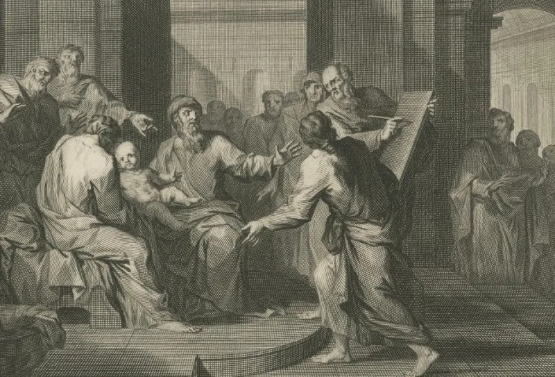 Sale Pamono Pieter Mortier, Birth of John the Baptist and Angel Appearing to Joseph, 1700, Paper