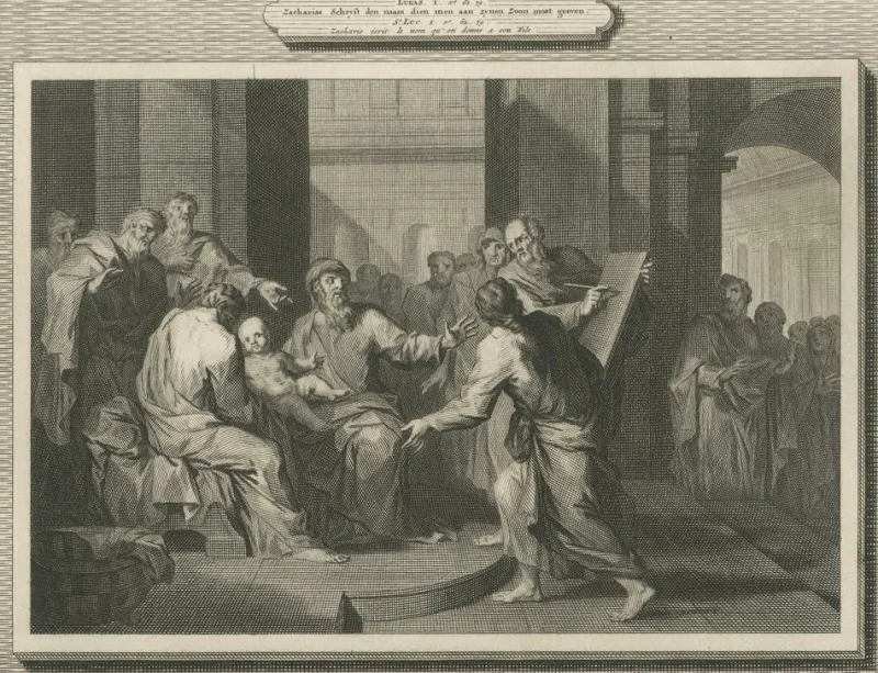 Sale Pamono Pieter Mortier, Birth of John the Baptist and Angel Appearing to Joseph, 1700, Paper