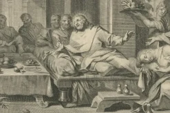 Pamono Pieter Mortier, Feast in the House of Simon and Parable of the Sower, 1700, Paper><noscript><img width=