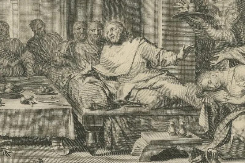 Pamono Pieter Mortier, Feast in the House of Simon and Parable of the Sower, 1700, Paper> Prints & Multiples