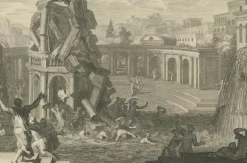 New Pamono Pieter Mortier, John the Baptist in Prison and Fall of the Tower of Siloam, 1700, Paper